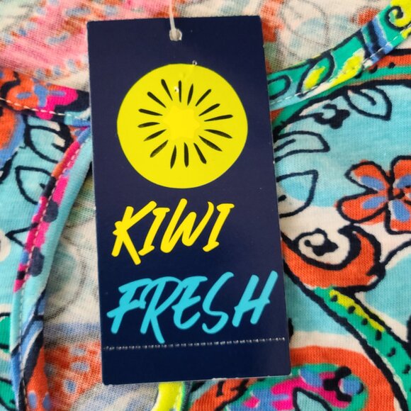 KIWI FRESH KEYHOLE TOP -BOLD PAISLEY-SLEEVELESS MIDI SUMMER DRESS -BOHO -MEDIUM - Picture 2 of 11